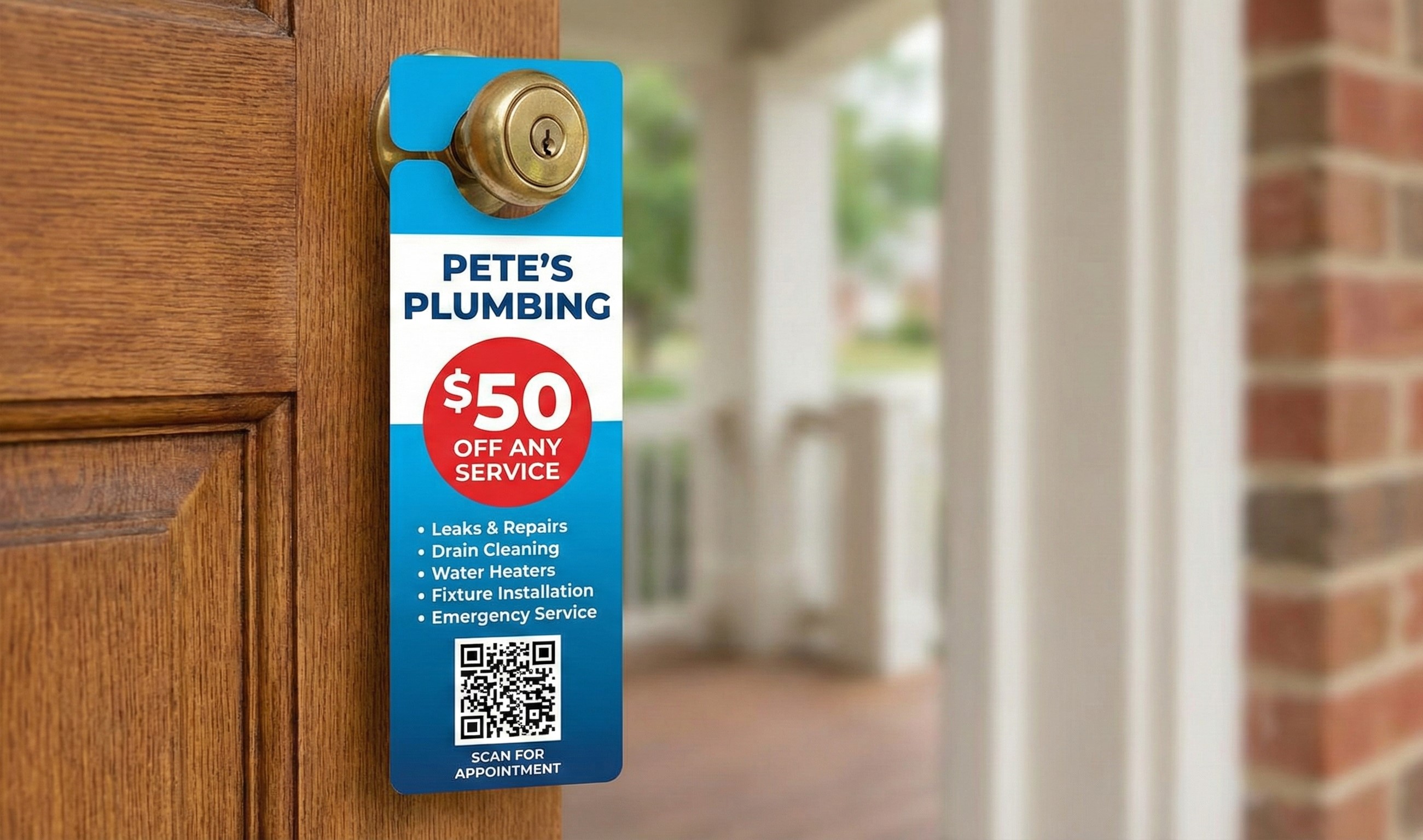Attractive Door Hangers with QR Codes